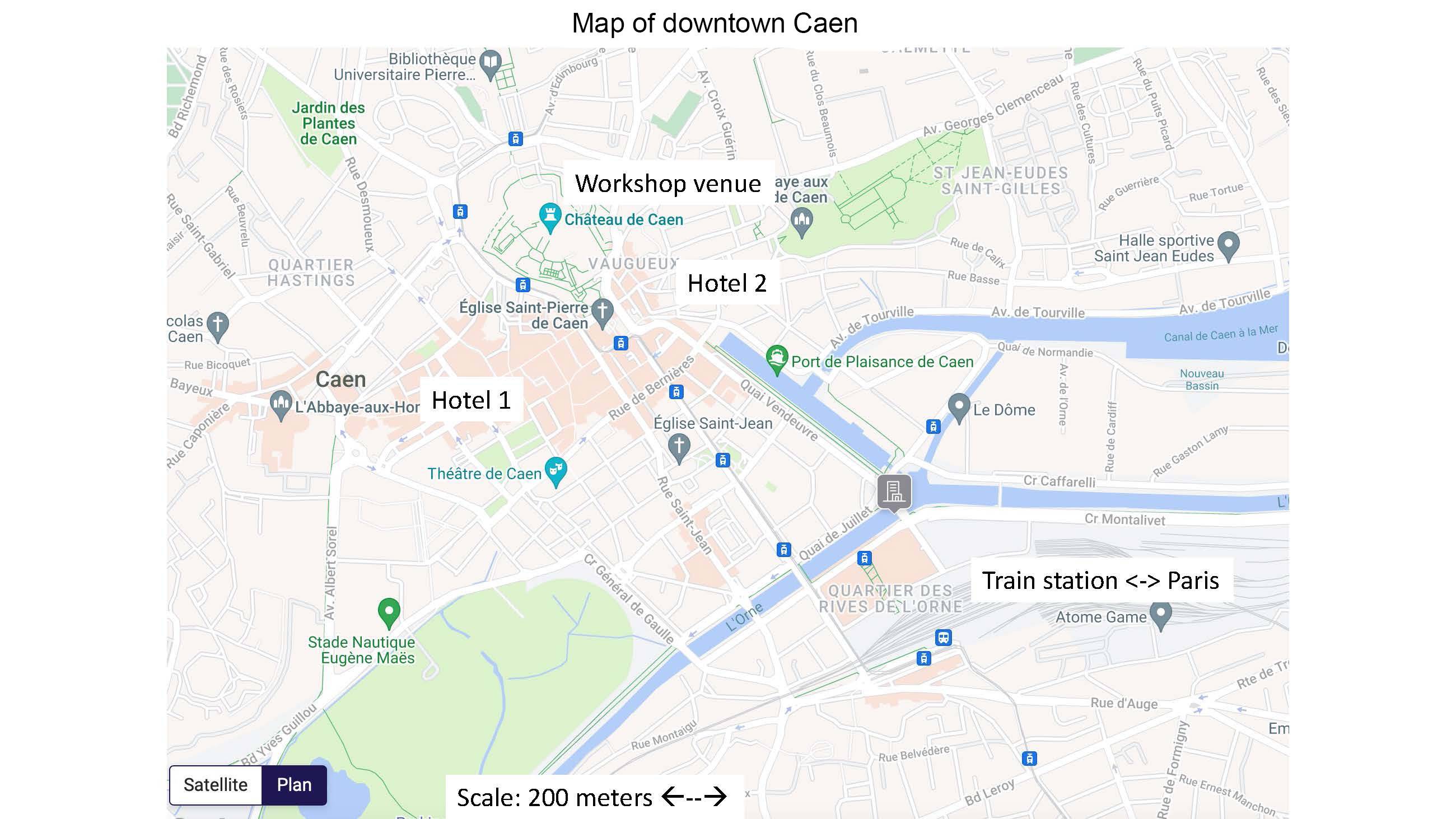 Map of downtown Caen