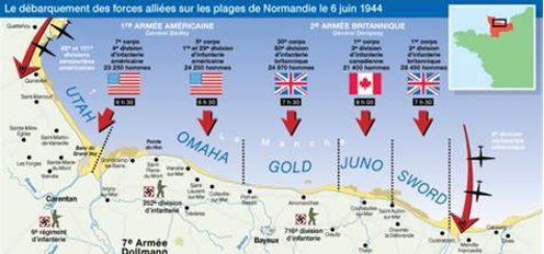 Map of D-day landing